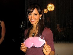 charlene amoia with her dream essentials pink sleep mask.jpg